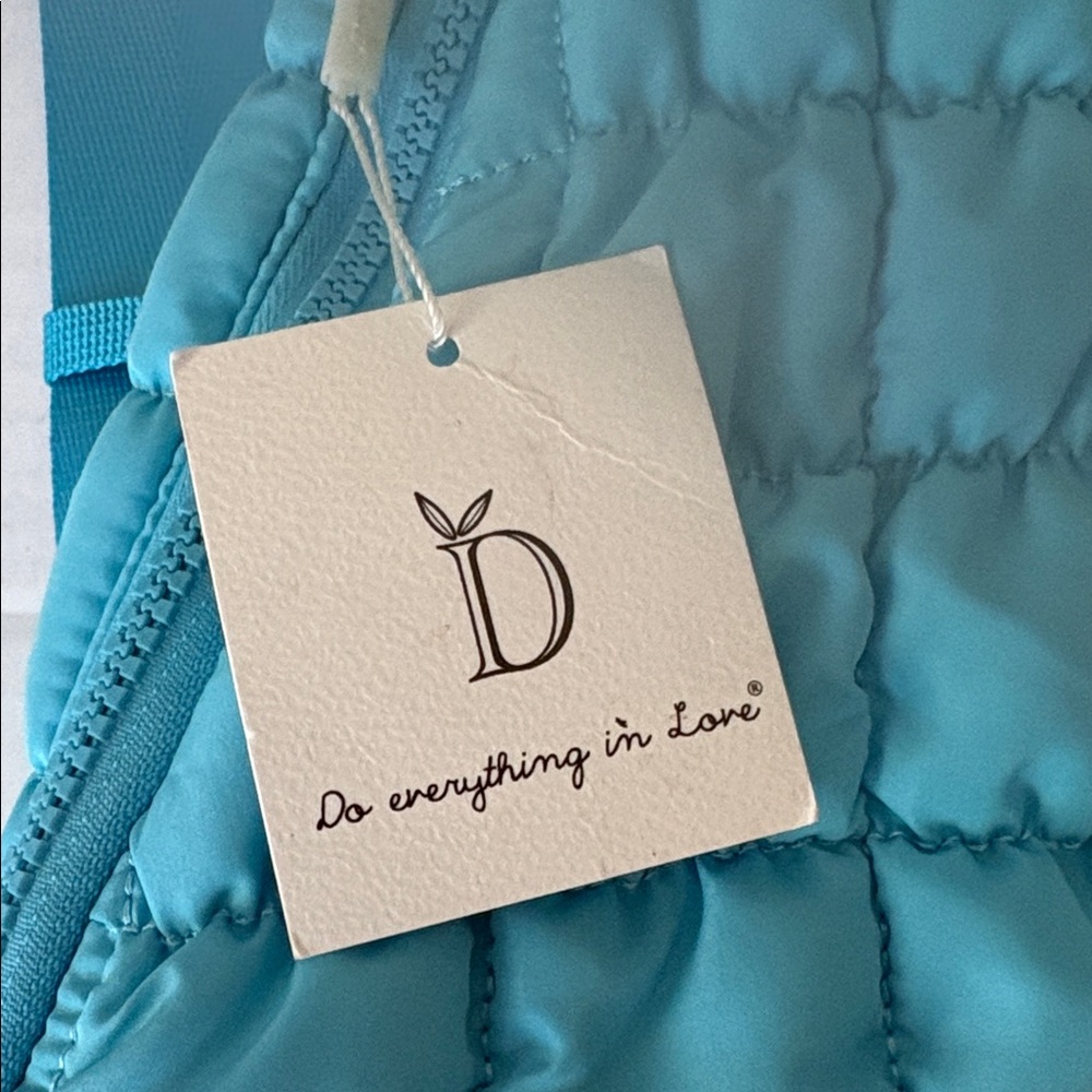 Do Everything in Love Quilted blue sling bag NWT - Picture 3 of 7